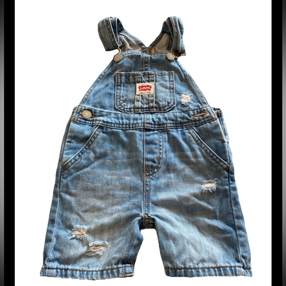 Levi's Other - Levi's Distressed Denim Girl’s Overalls Size 18 months